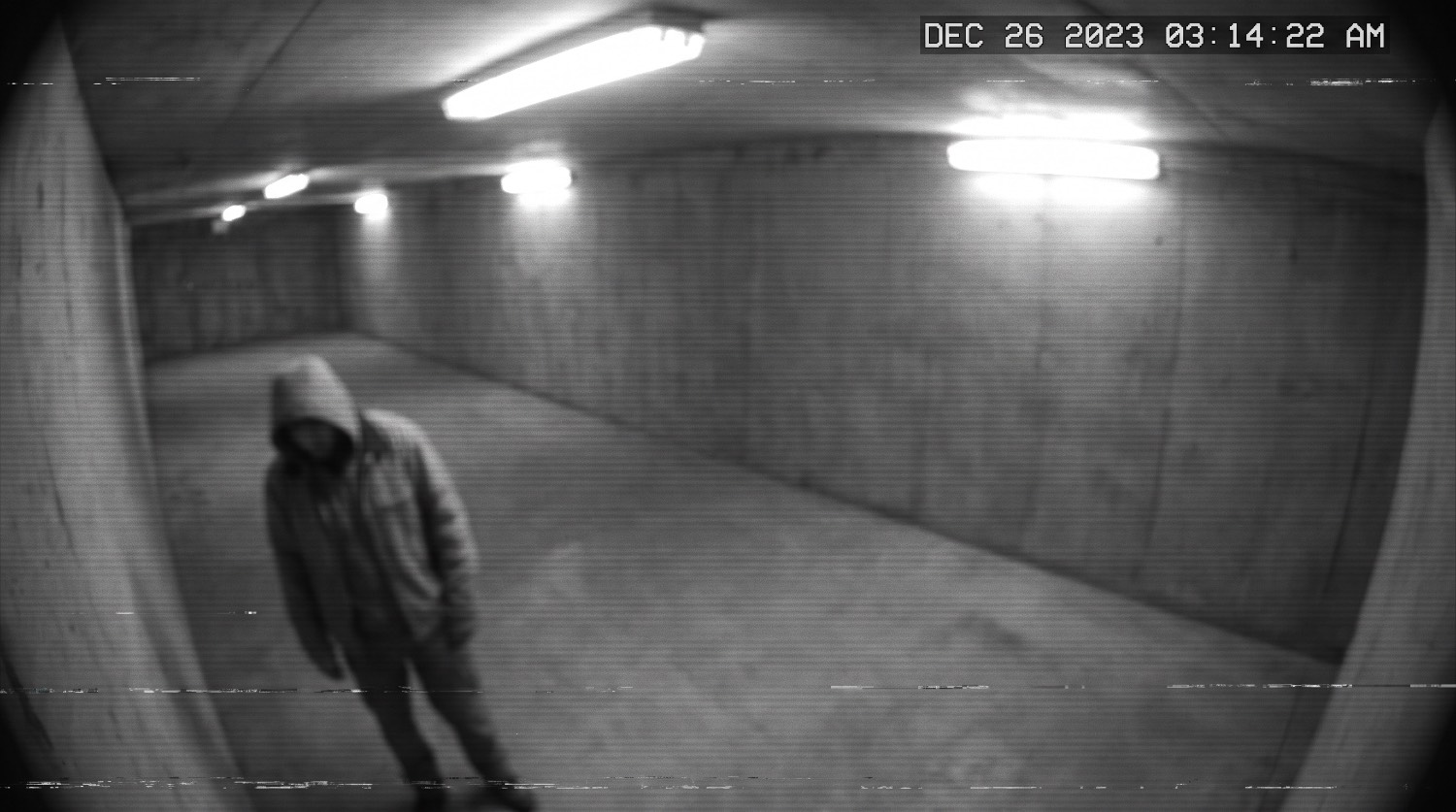 CCTV still of a loading bay