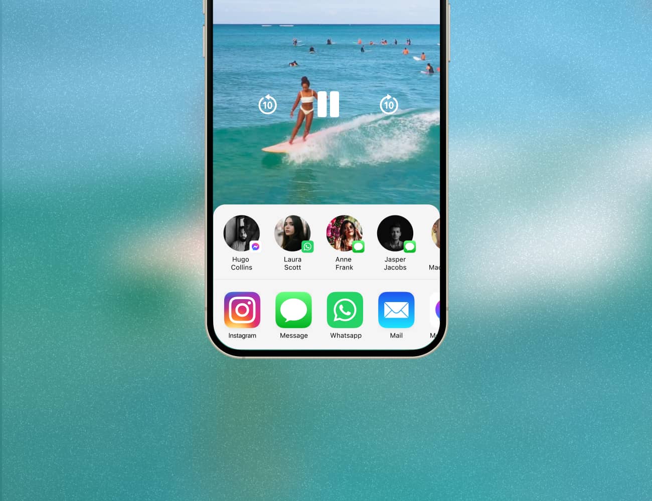 Surflens automatically crops your video into a ready-to-share clip