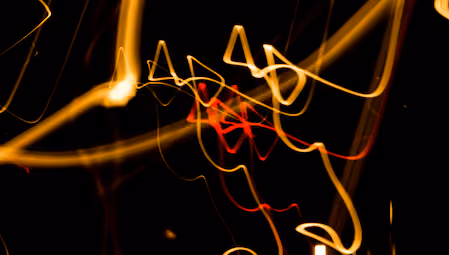 Light trails moving through darkness