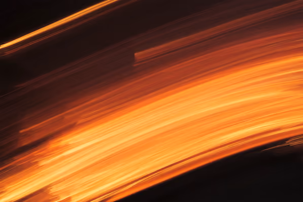 Light trails moving through darkness