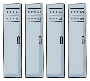 Row of server racks