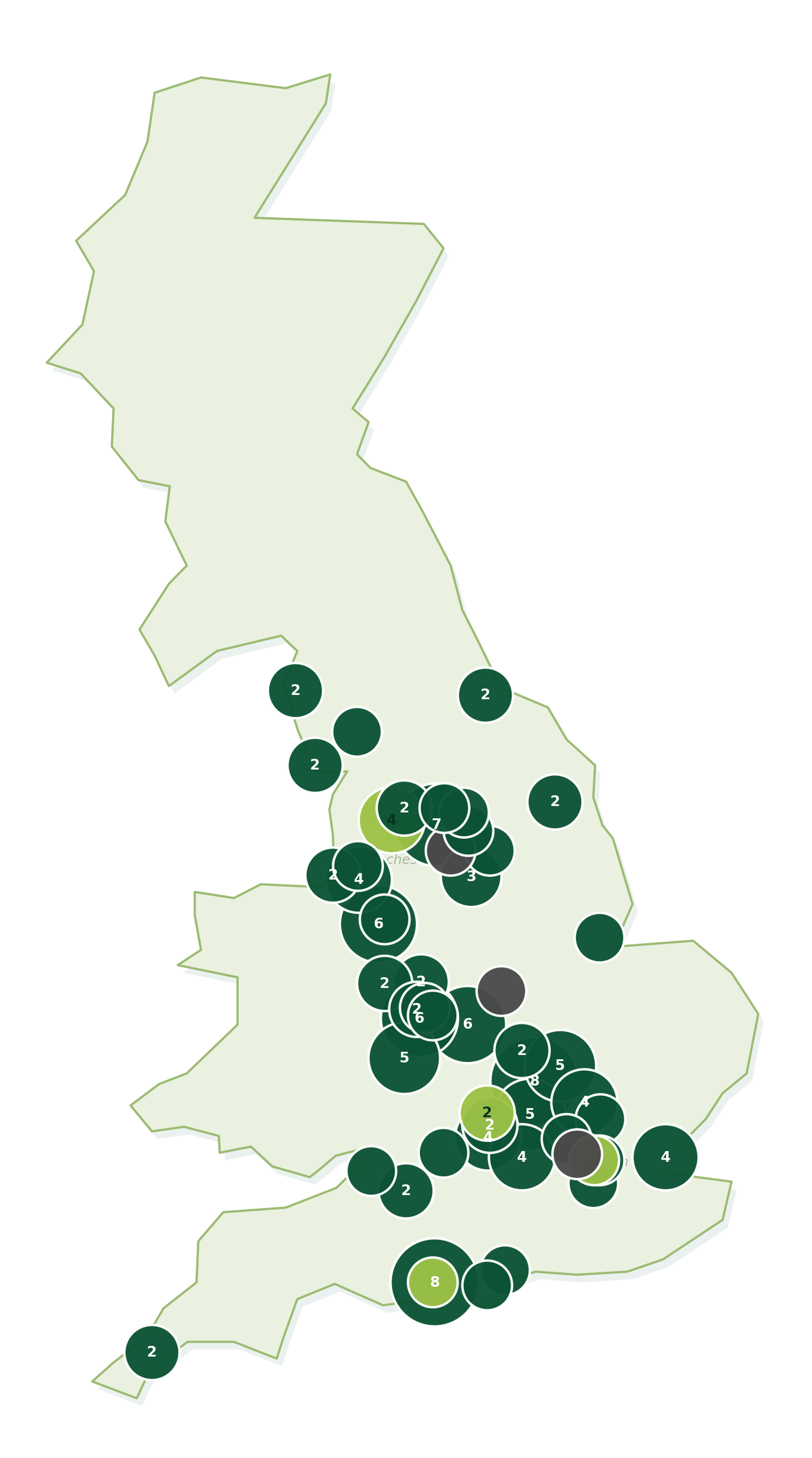 Map of organisations engaged with the National Quality Network in 2025-26