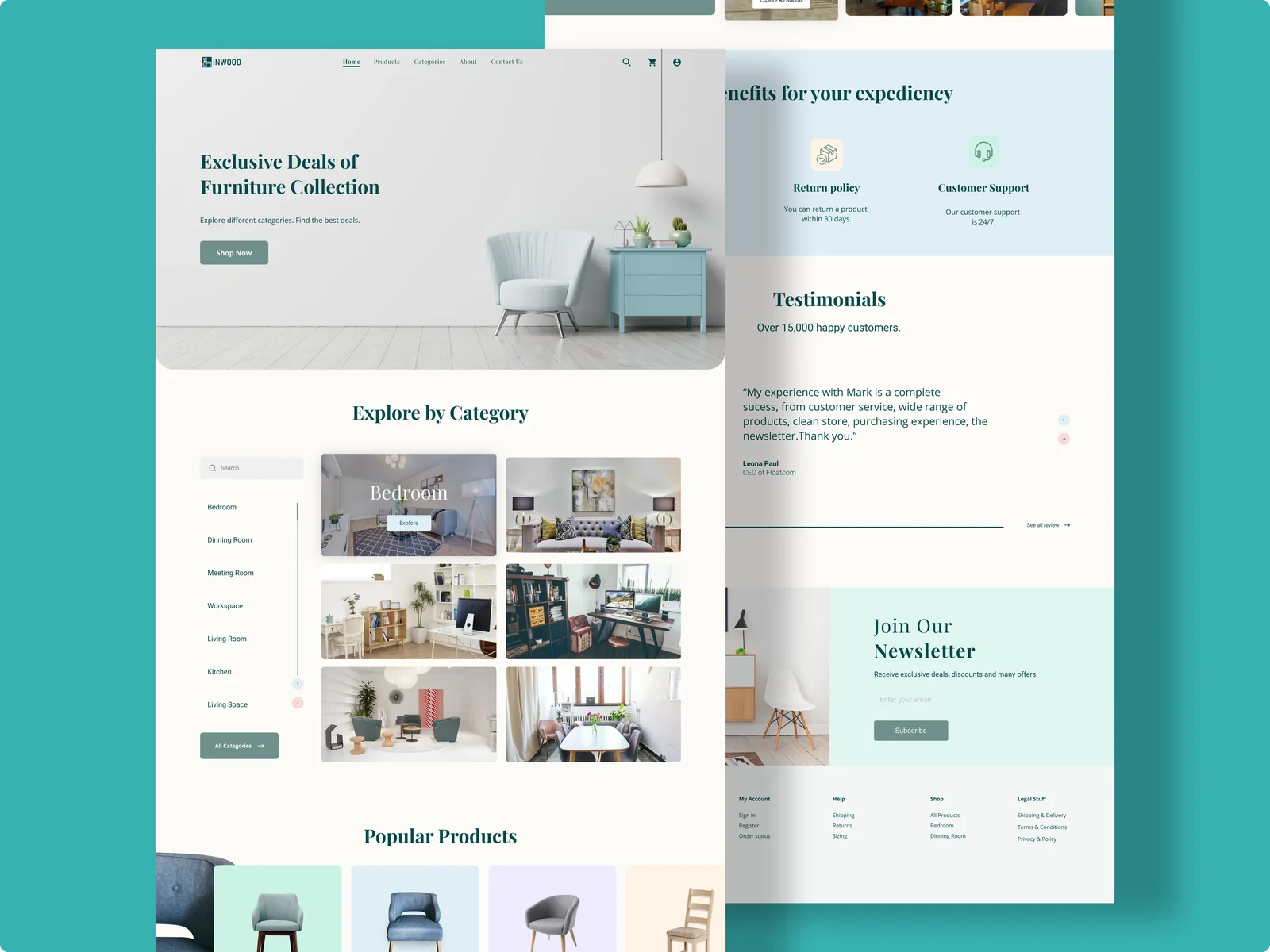 Furniture e-commerce storefront design