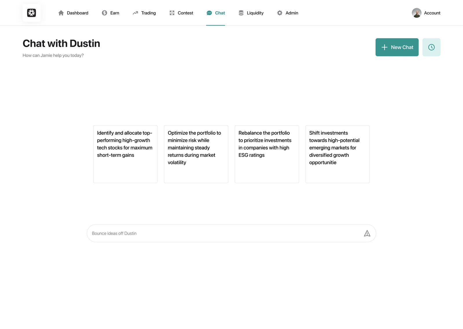 AI investment advisor chat interface