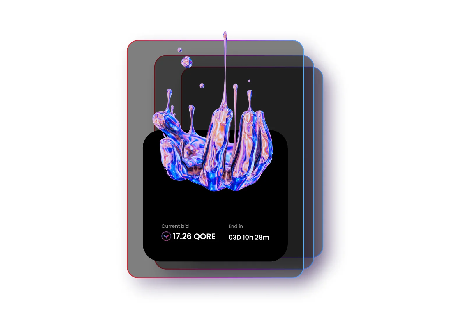 NFT auction listing with live bid countdown