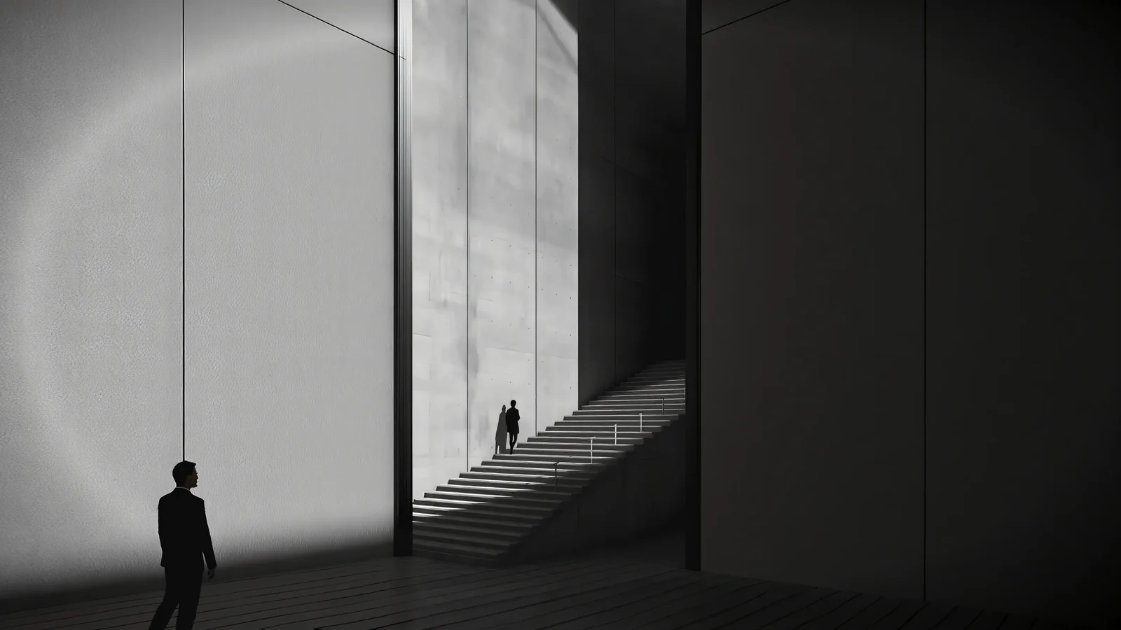 Black and white picture of stairs