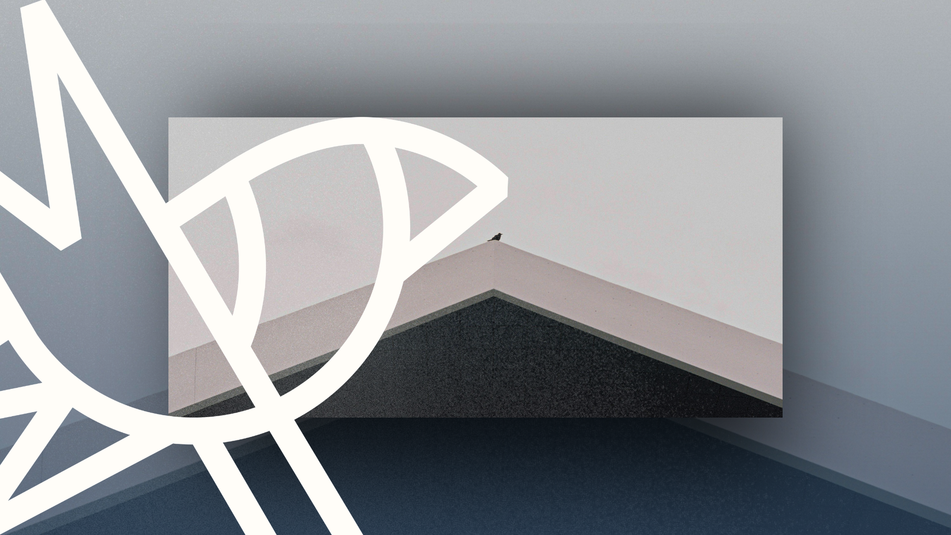 A bird perched on a sharp architectural peak with a Saving Birds graphic overlay.