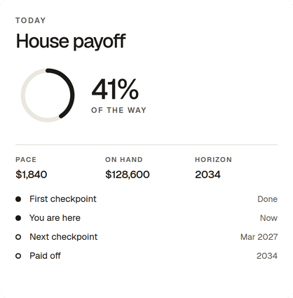 Saving Birds goal card interface