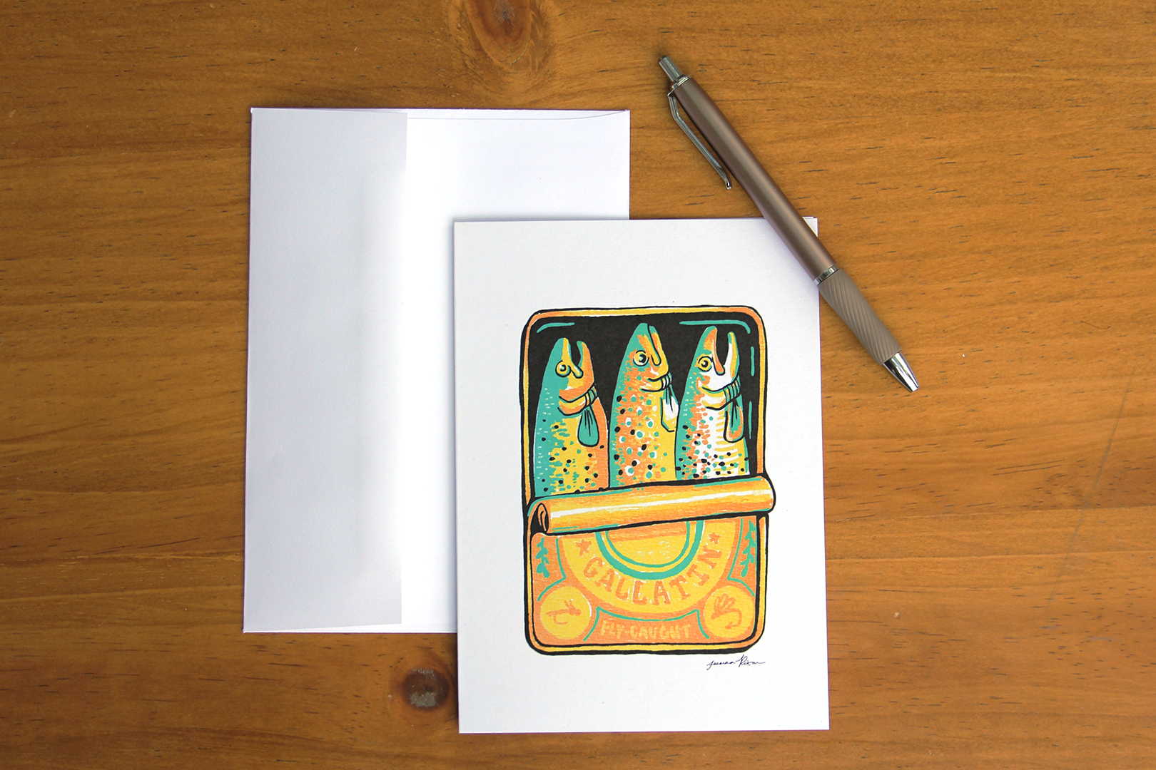 J. Reitan Designs Gallatin River Sardines Greeting Card