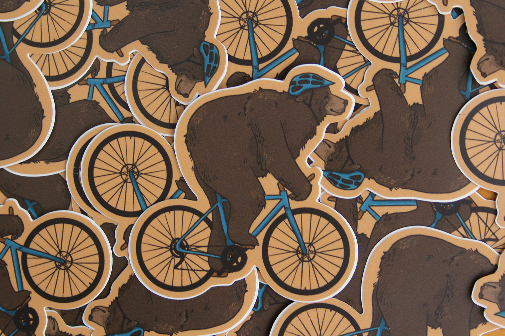 J. Reitan Designs Bike Bear Sticker