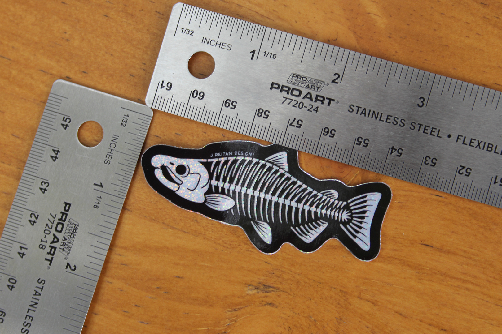 J. Reitan Designs Skele-Salmon Glitter Sticker