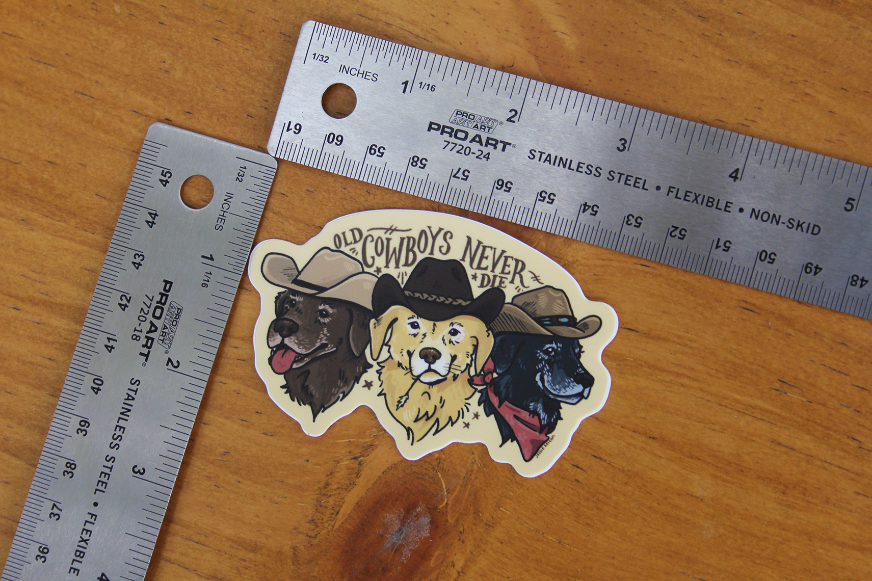 J. Reitan Designs Old Cowboys Never Die Sticker