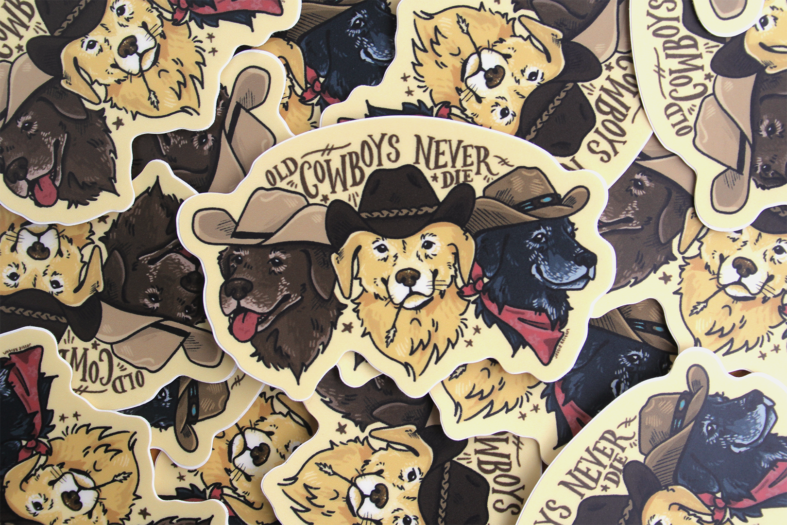 J. Reitan Designs Old Cowboys Never Die Sticker