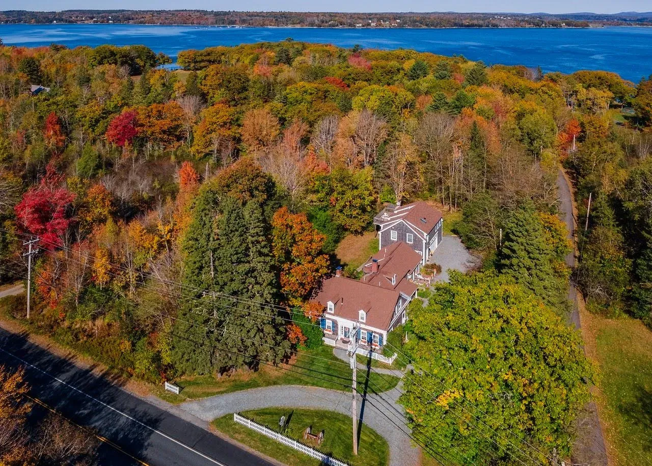 Aerial view of Coach Stop Inn in Bar Harbor, Maine
