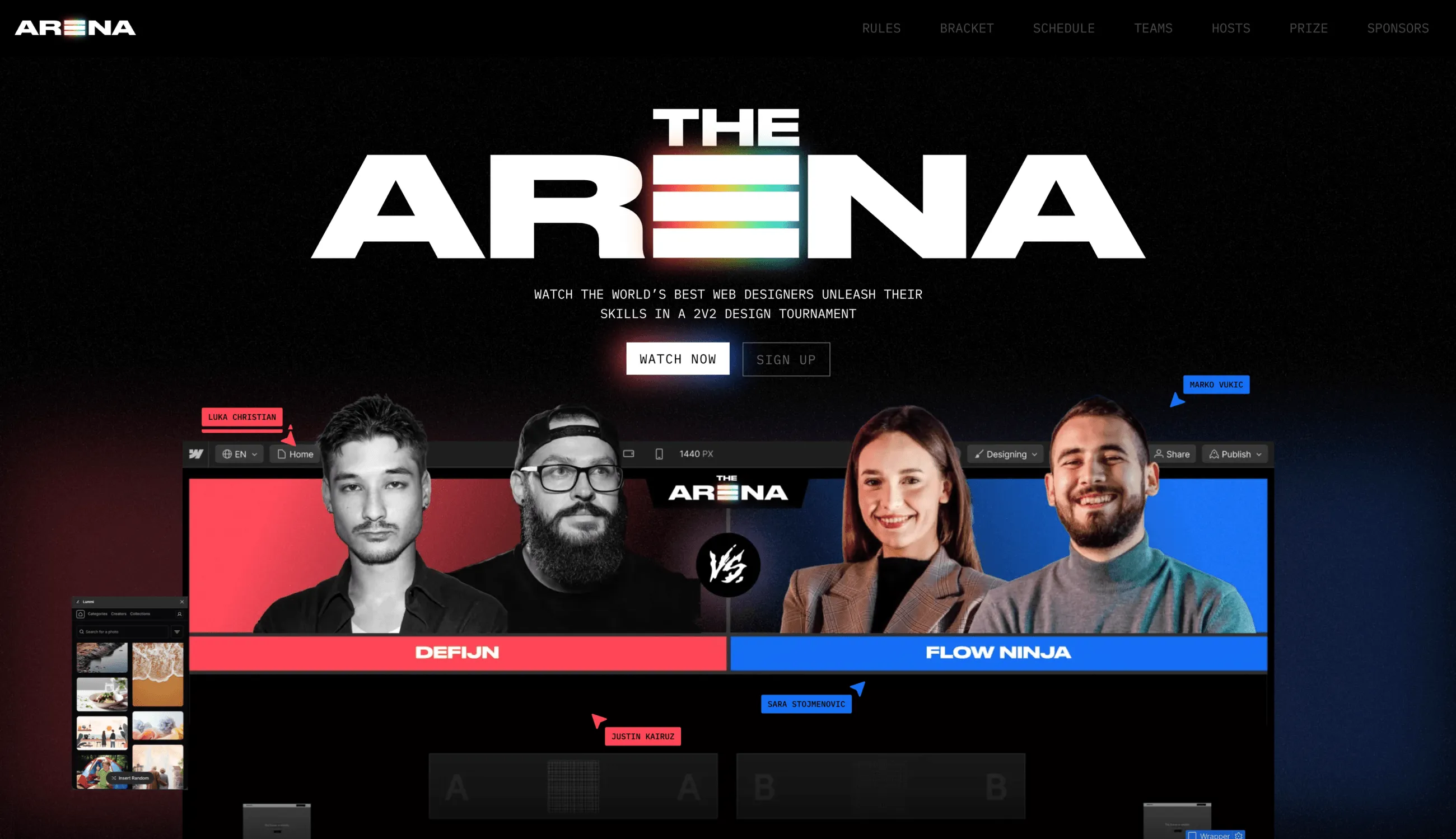 The Arena speed building challenge launch site