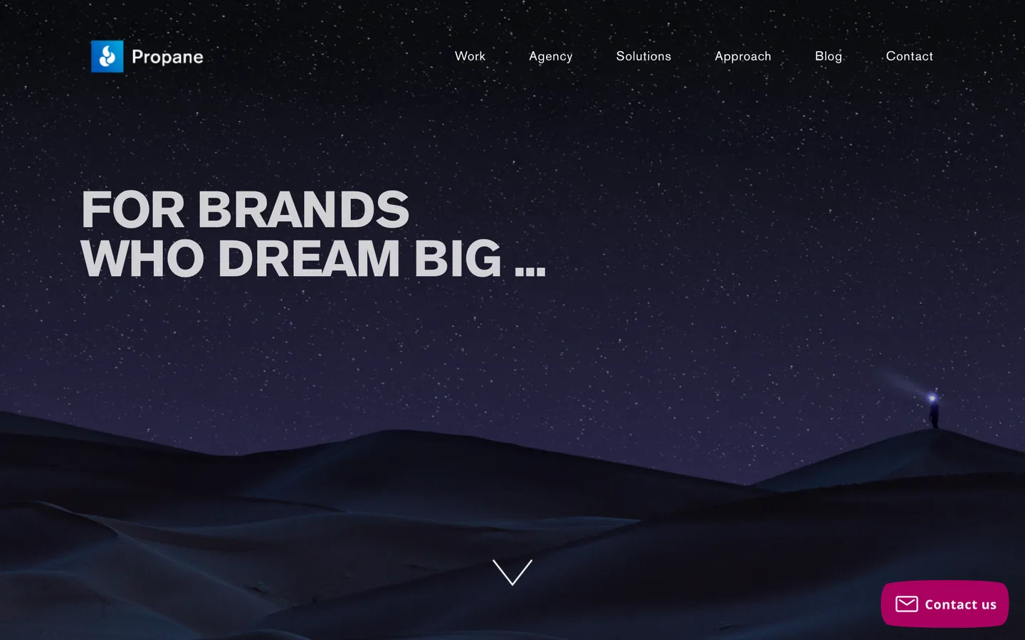 Propane homepage, built on Webflow