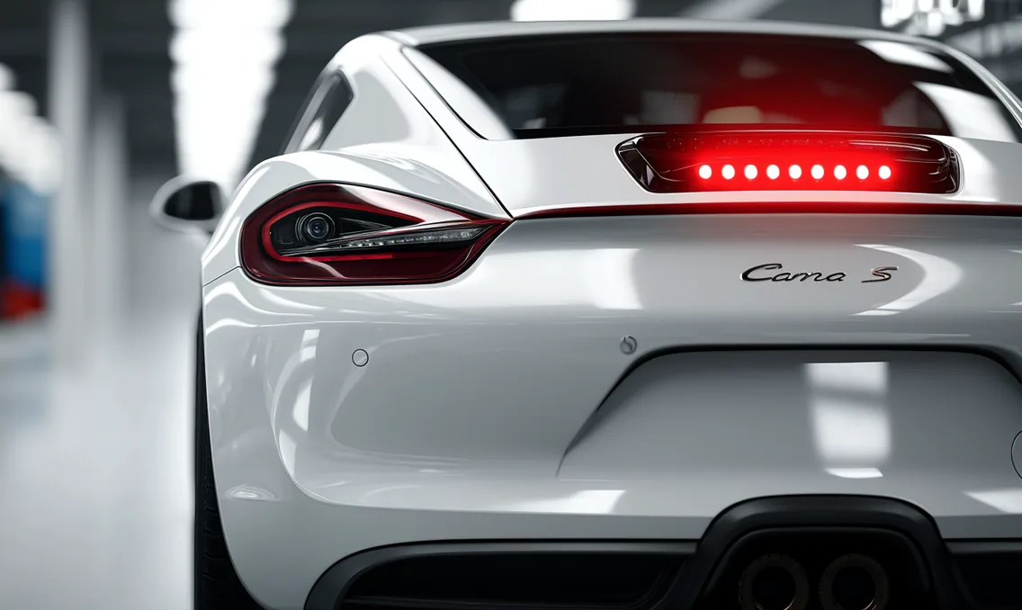 Rear taillight of a white car