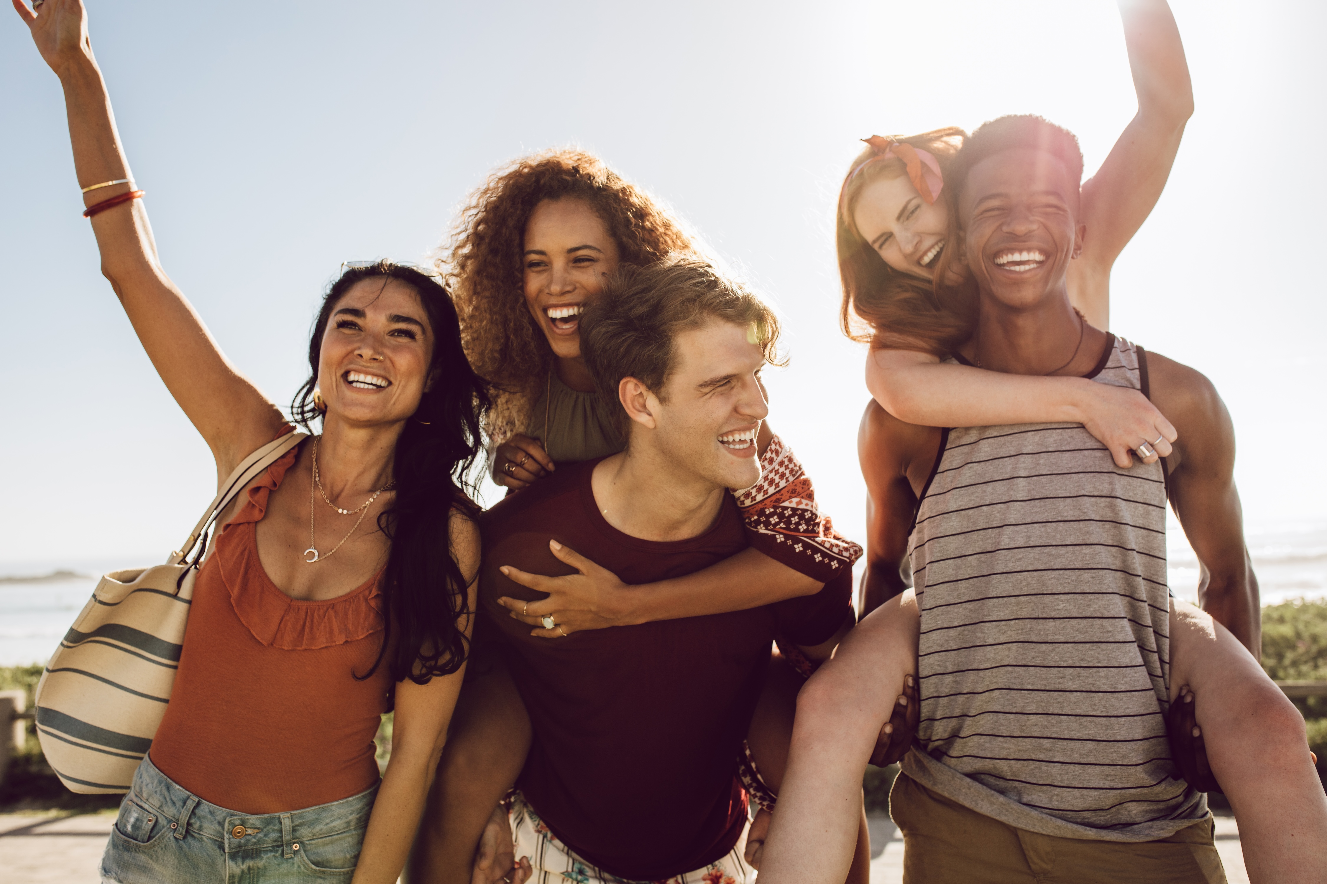 Group of people posing for photo stock image