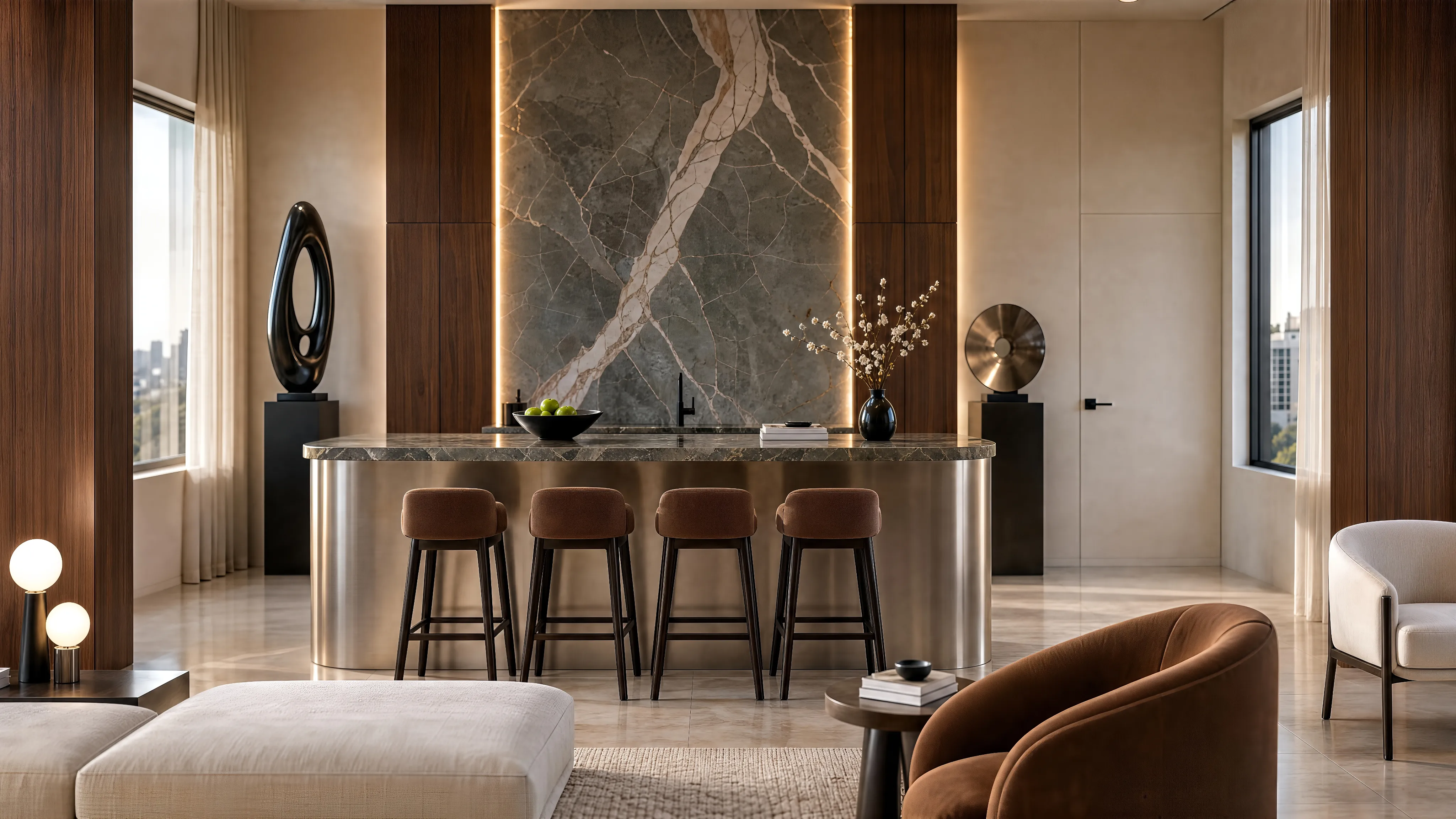 Lounge avec foyer et club house