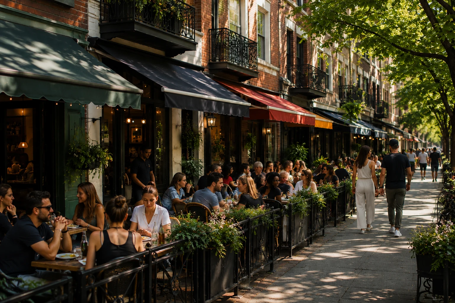 Cafés et terrasses du quartier Willow