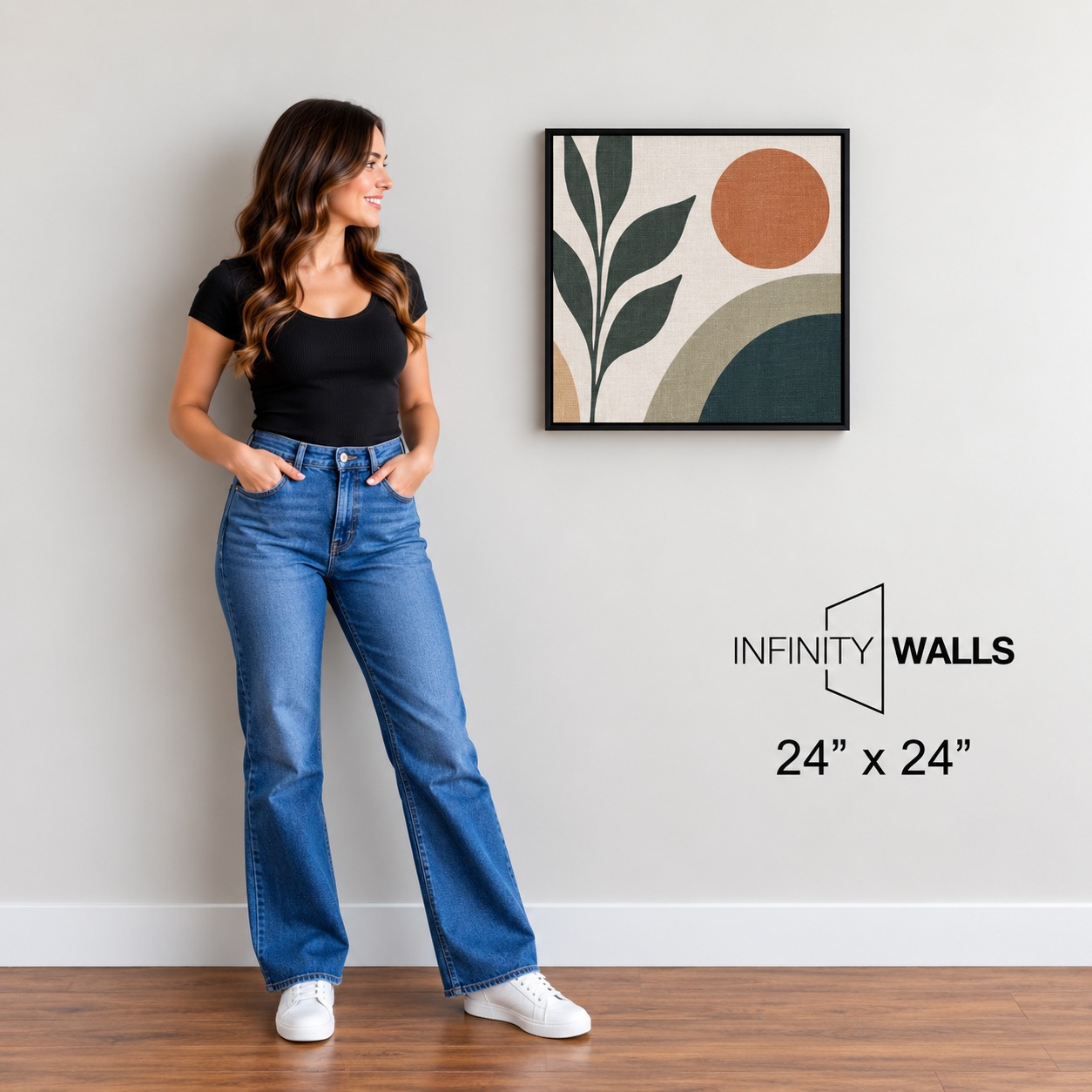 Framed SEG print, 24" x 24", shown mounted on an office wall for scale