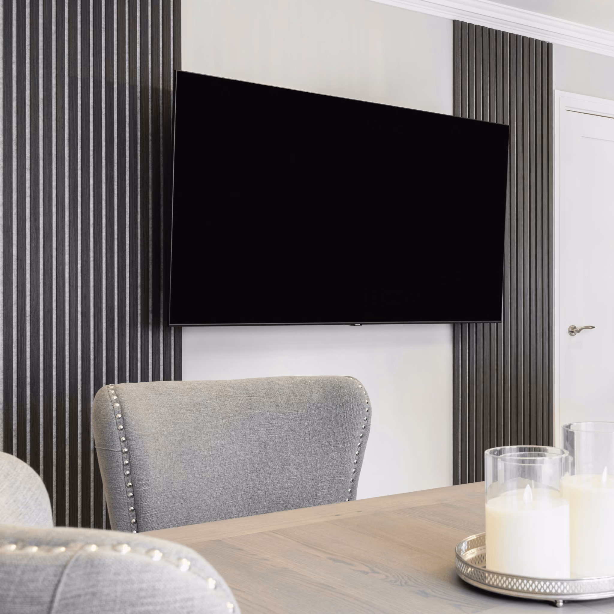 Wall-mounted TV installed in a Treasure Valley home