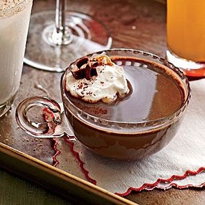 Hot chocolate topped with whipped cream