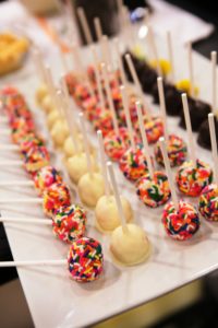 Cake pops decorated with sprinkles