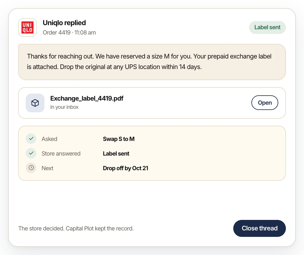 Store reply filed in Capital Plot