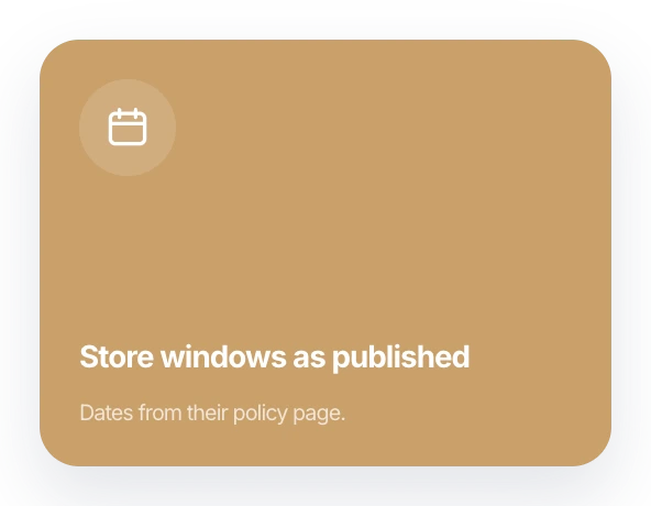 Store windows as published