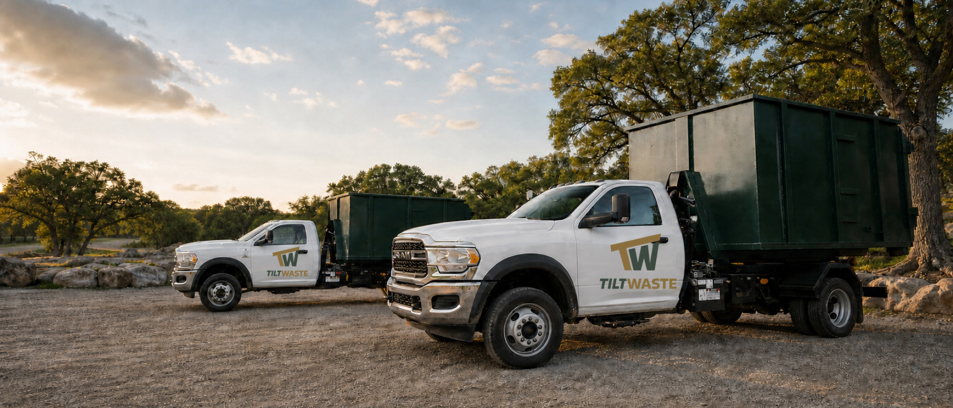 Tilt Waste crew and branded truck serving Central Texas