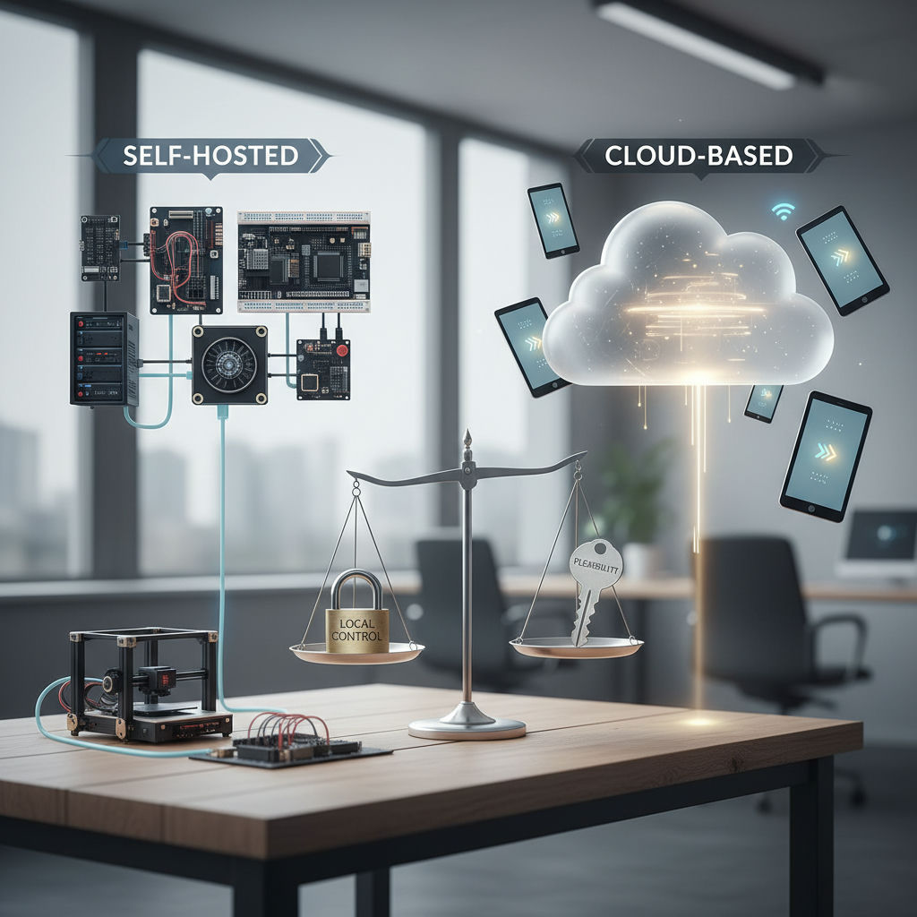 Illustration for Self-Hosted vs. Cloud-Based Automation: Choosing the Right Fit
