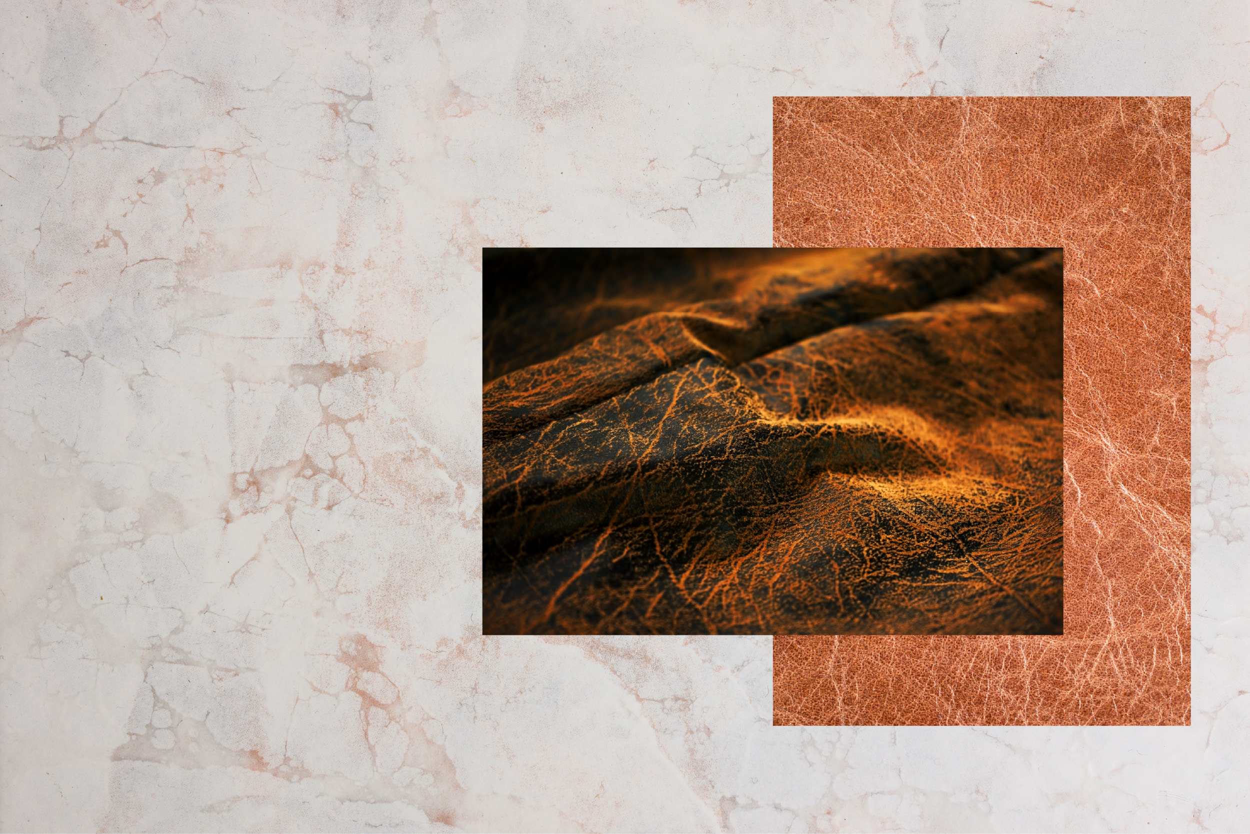 A gilded surface framed in copper, from a jewelry file.