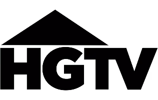HGTV logo featuring bold letters with a stylized house roof above the letters H and G.