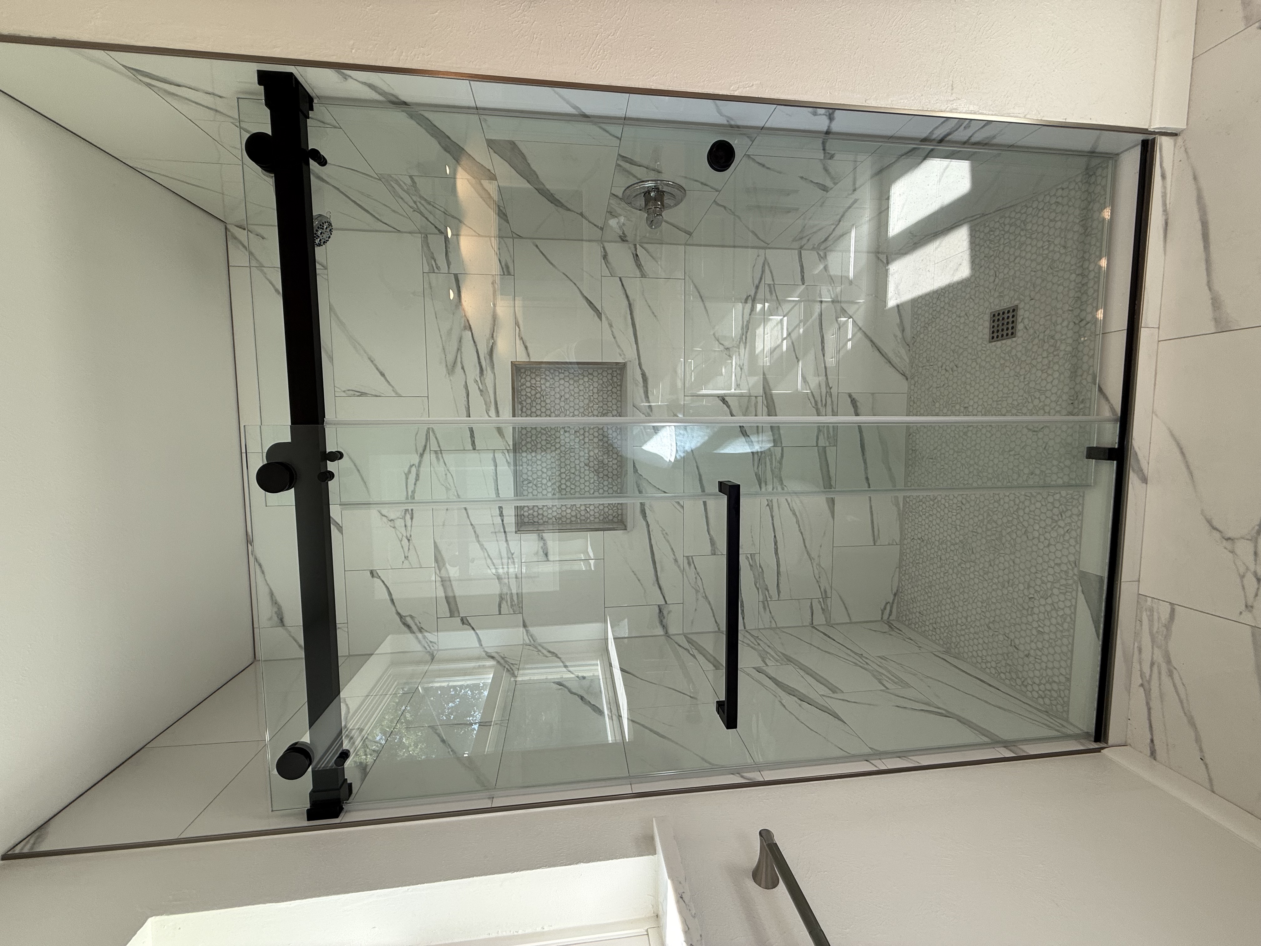 Completed bathroom and shower remodeling project in Fort Worth, Texas by Redcrest Construction