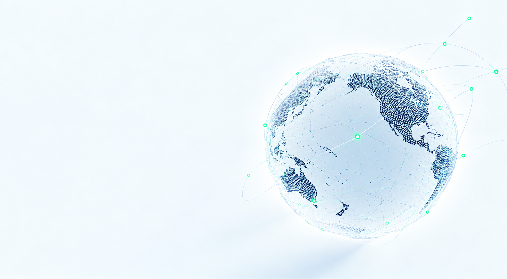 Connected globe showing Australia, New Zealand and North America across the Pacific