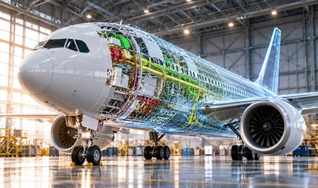 Boeing aircraft inside a hangar