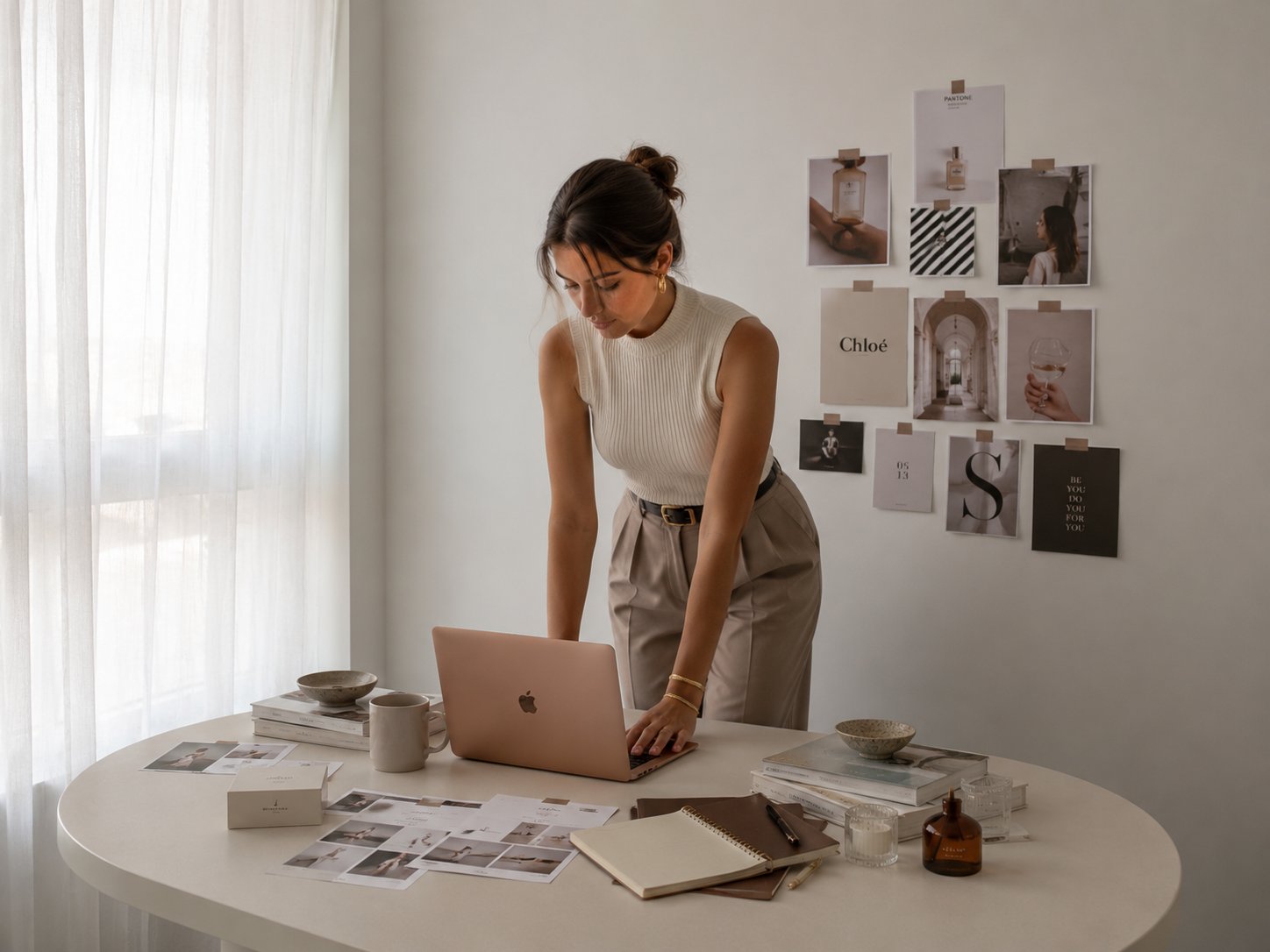 Creadora trabajando con estrellas app