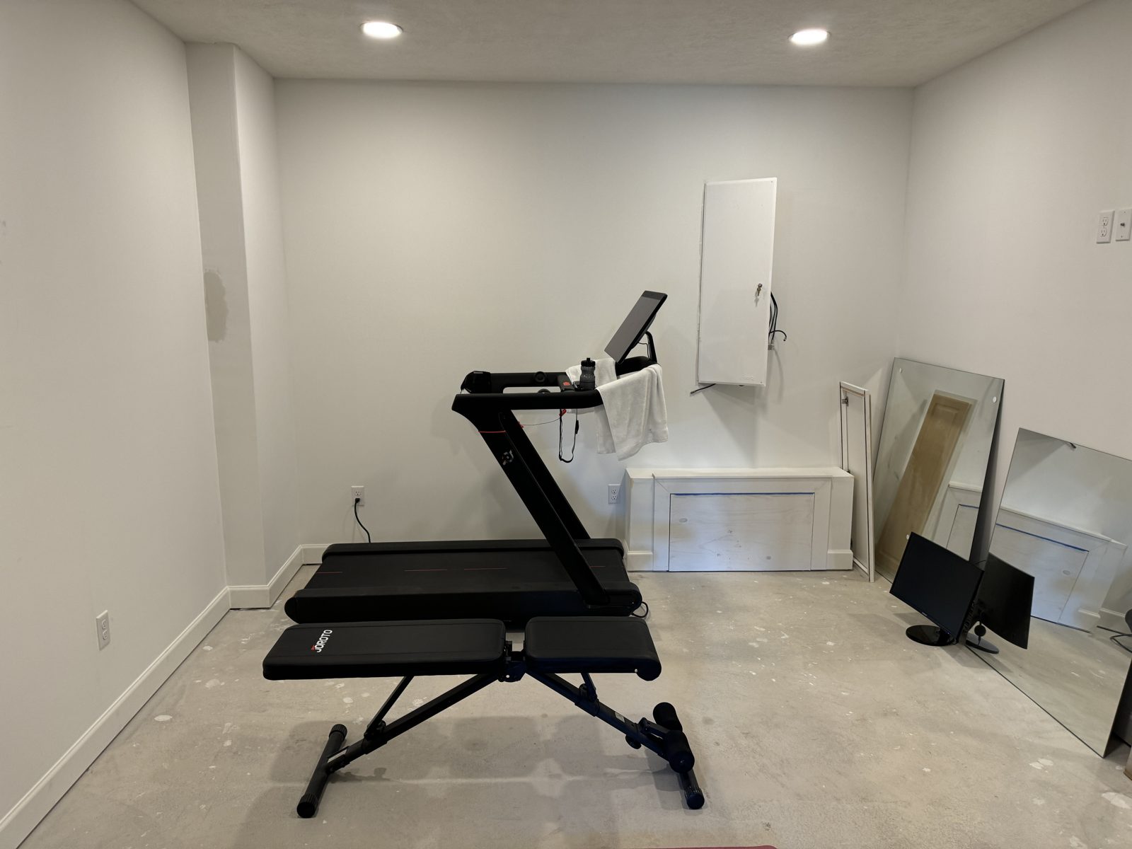 Bare room before the home gym finish out