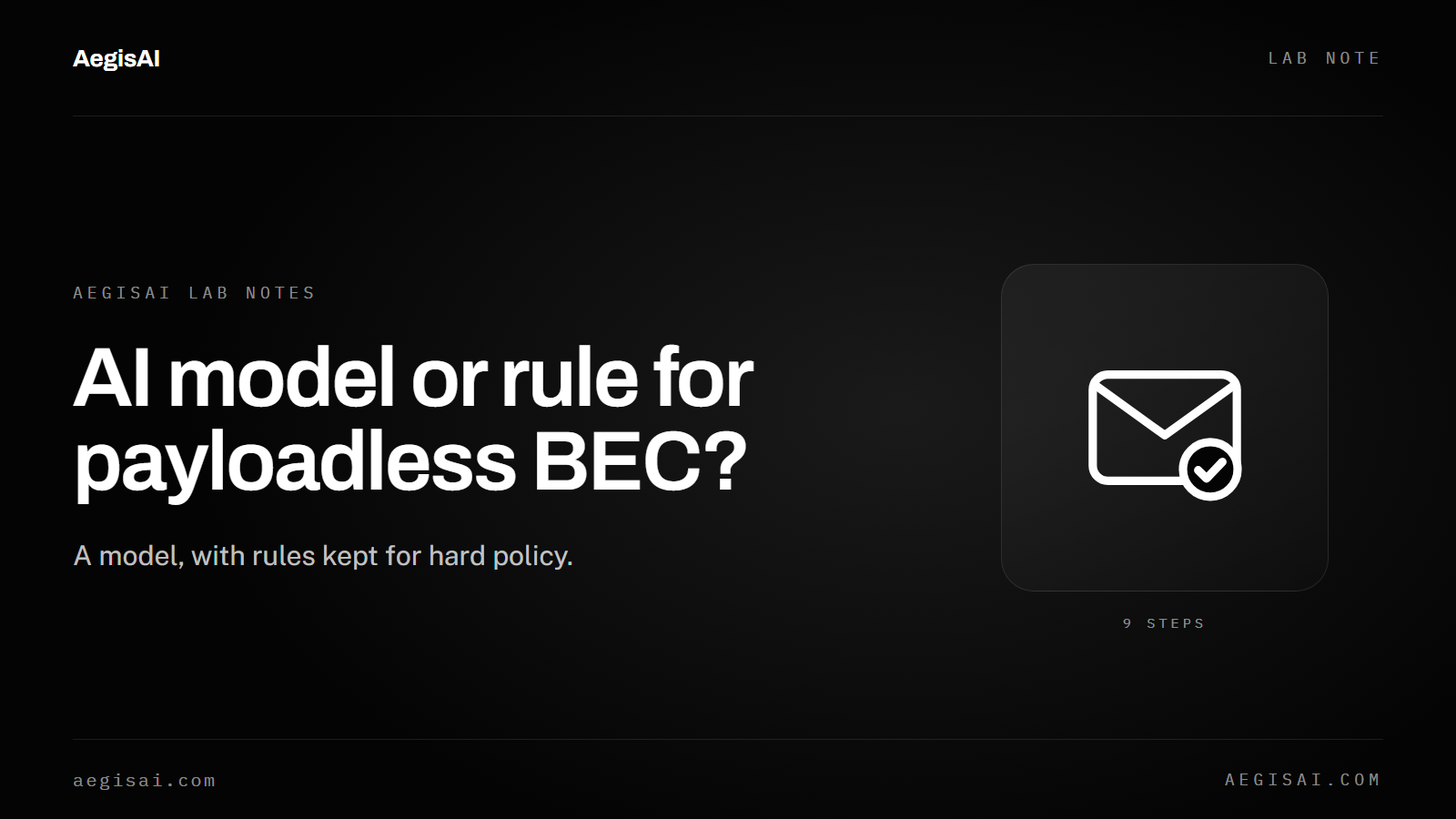 Which catches payloadless BEC: an AI model or a rule?