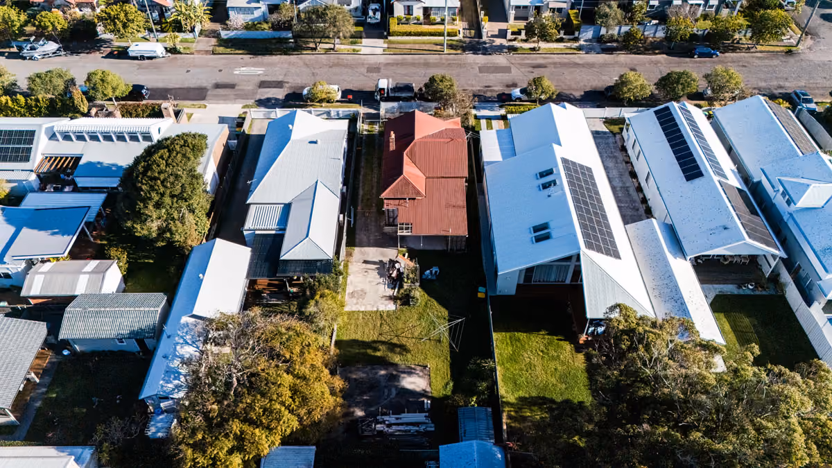 Aerial view of houses