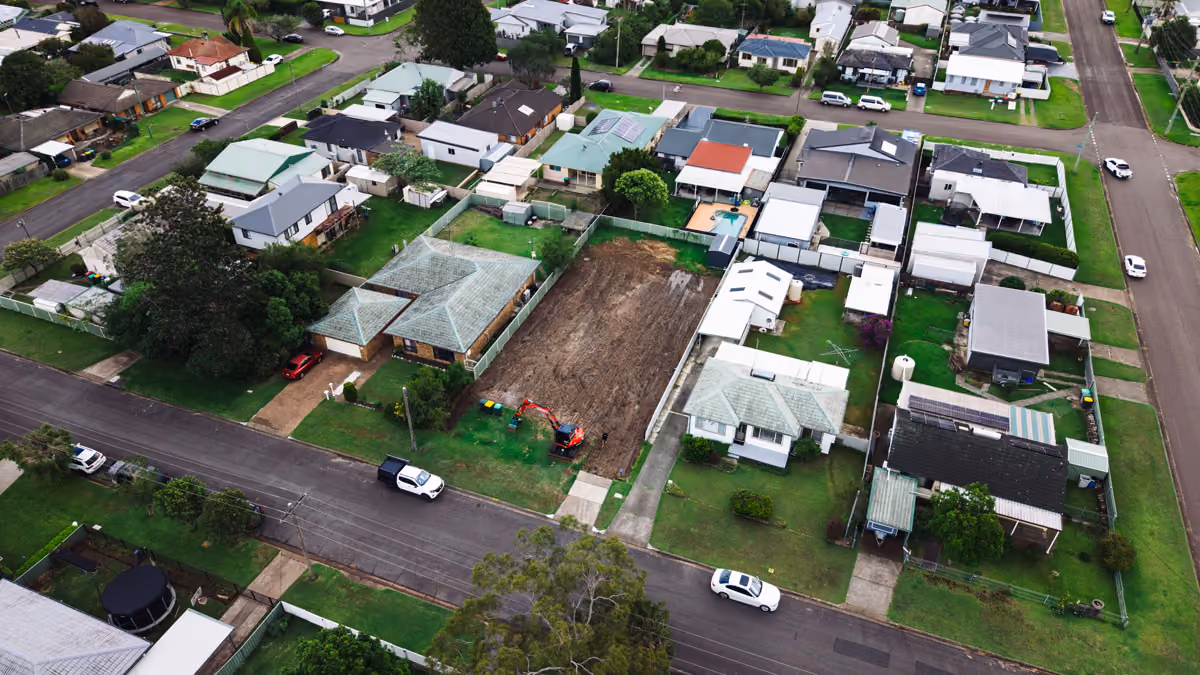 Aerial view of houses