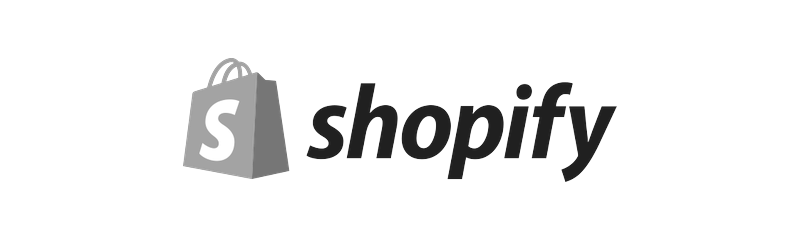 Shopify logo featuring a stylized shopping bag with a white letter S and the word 'shopify' in lowercase letters to the right.