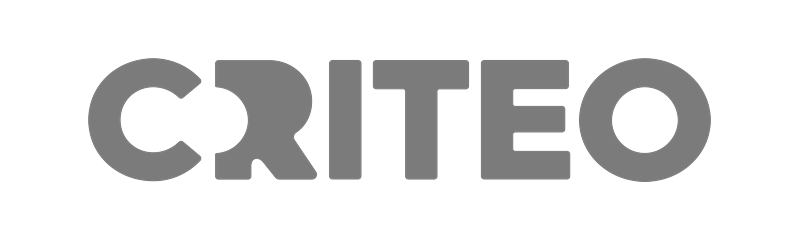 The word 'CRITEO' in large, bold gray letters on a black background.
