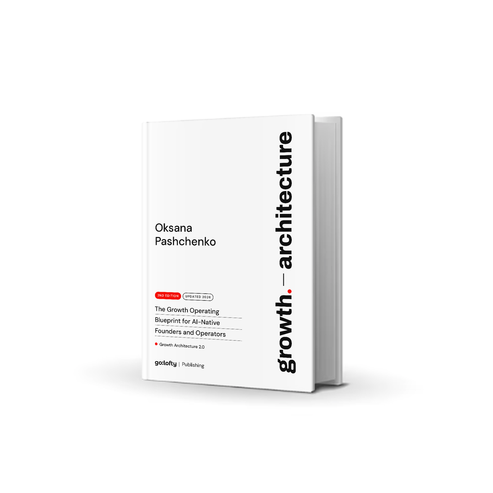 Growth Architecture by Oksana Pashchenko, hardback shown at an angle