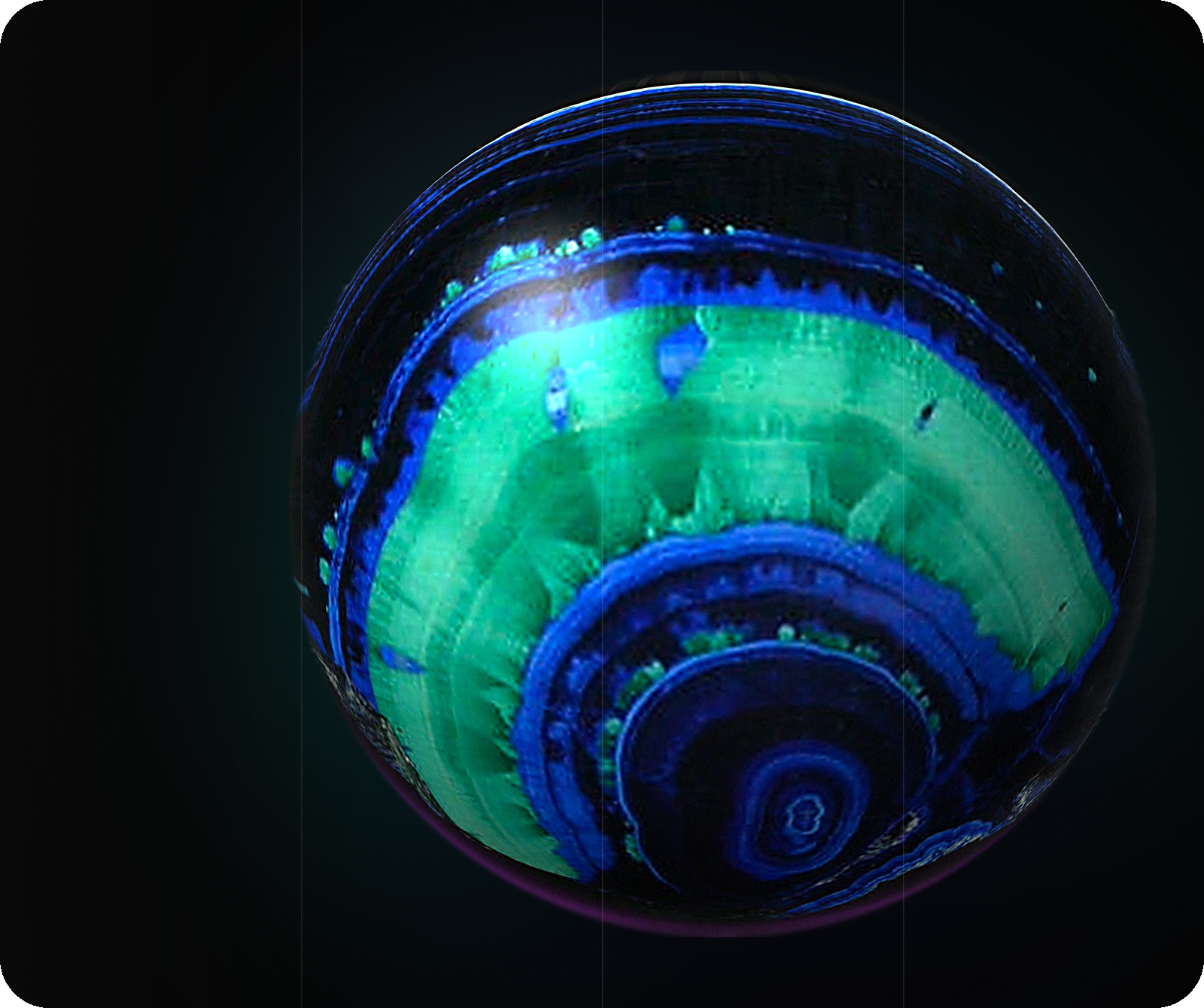 Azurite and malachite banding, decorative