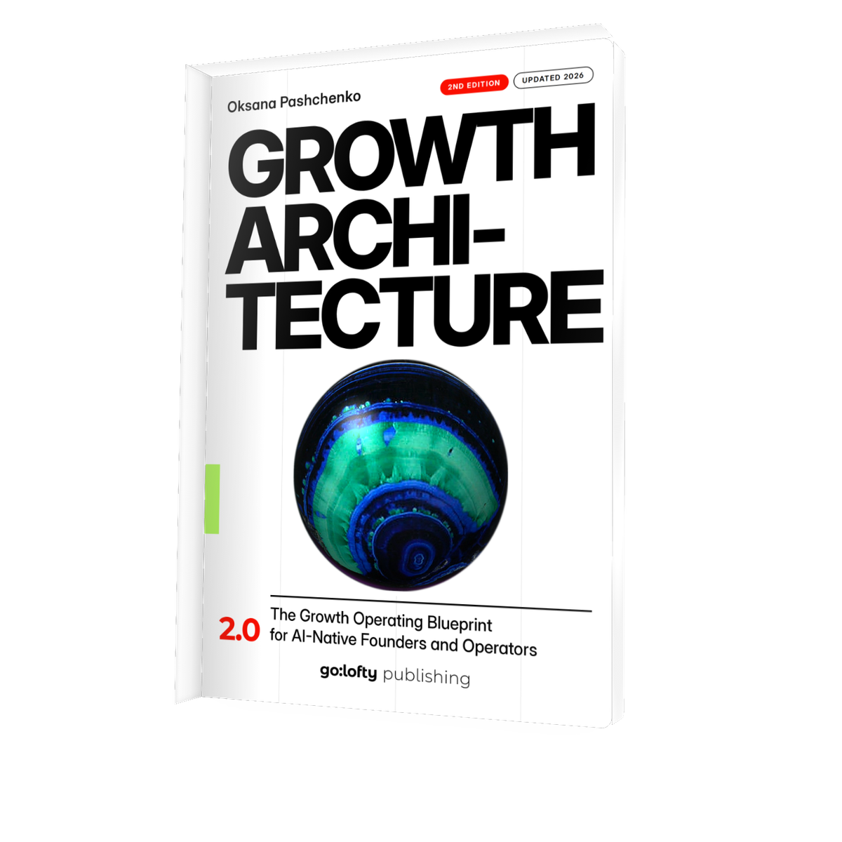 Growth Architecture by Oksana Pashchenko, second edition, shown at an angle