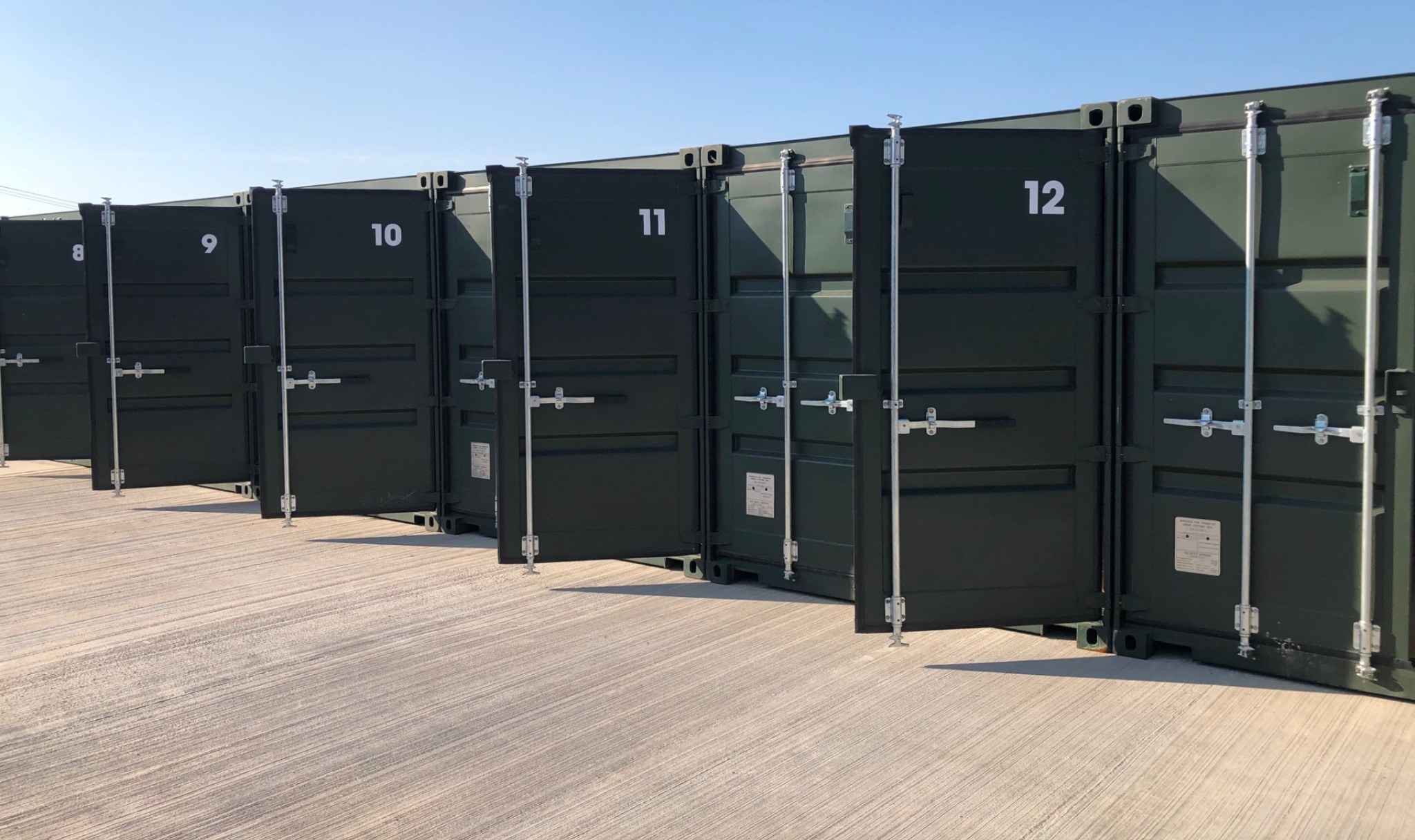 Row of secure self storage units at My Local Storage in Bromyard