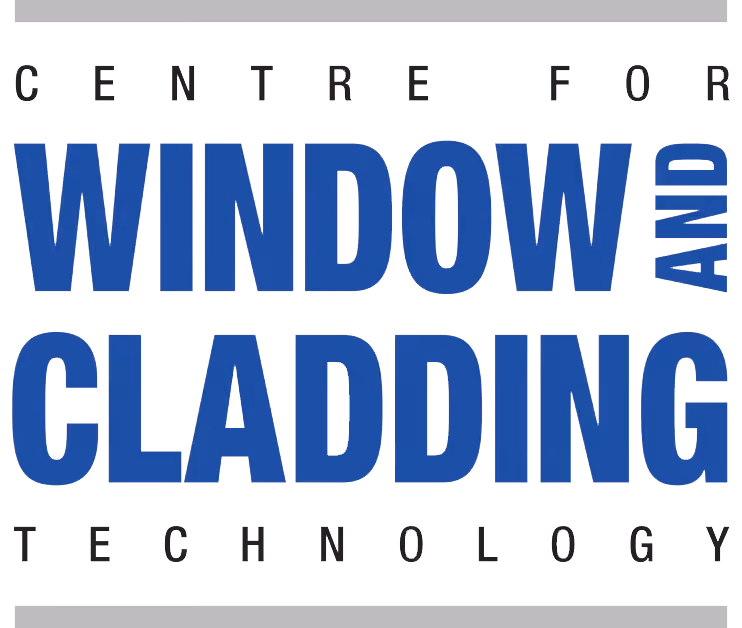 Logo reading 'Centre for Window and Cladding Technology' with 'Window and Cladding' in large blue uppercase letters and the rest in smaller black uppercase letters.