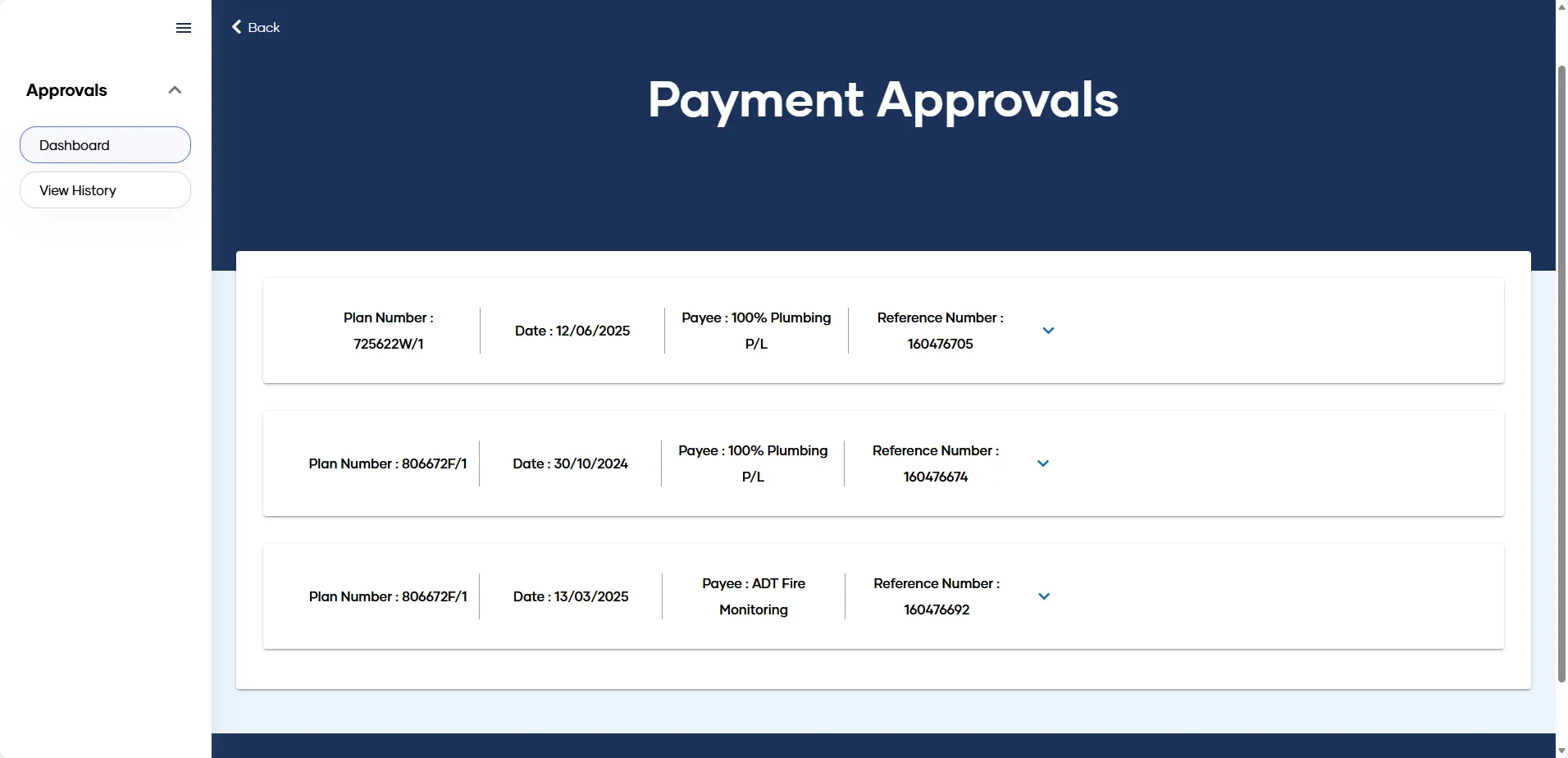 The External Approver invoice queue minimised so every payment awaiting approval is visible at once
